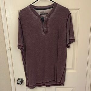 Purple Short Sleeve Tee with Relaxed Fit and Textured Fabric